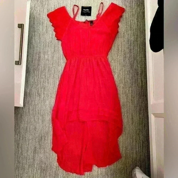 NWT RED HIGH LOW DRESS (medium) - Picture 1 of 7